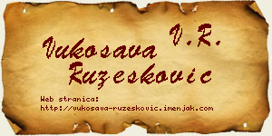 Vukosava Ružesković vizit kartica